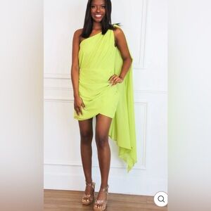 Citron one shoulder dress
